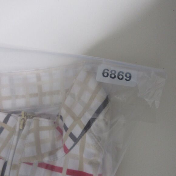 San Soleil Top Plaid Mock Neck Zip UPF 50 Mesh Golf Outdoor Hike Camp - Picture 14 of 14